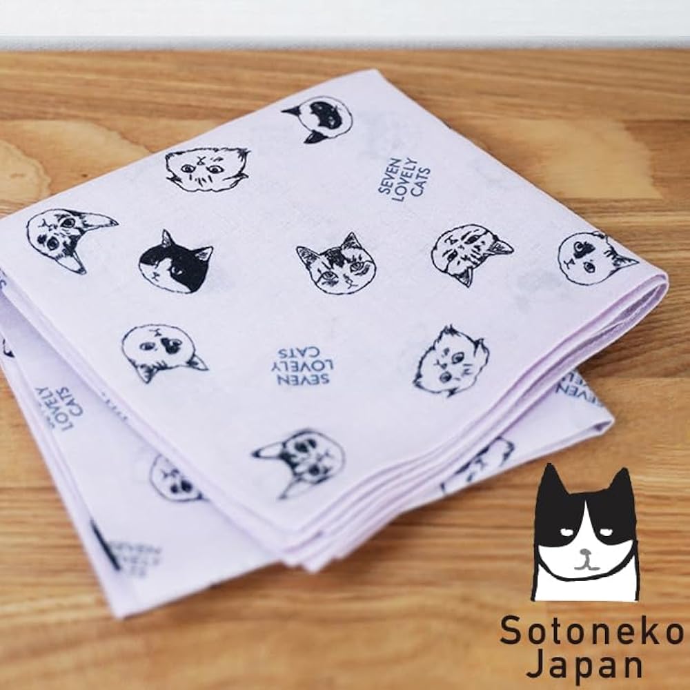こなみ　ハンカチ　ねこちゃん柄 Amazon | [SOTONEKO JAPAN] ハンカチ バンダナ 猫 大判 スカーフ